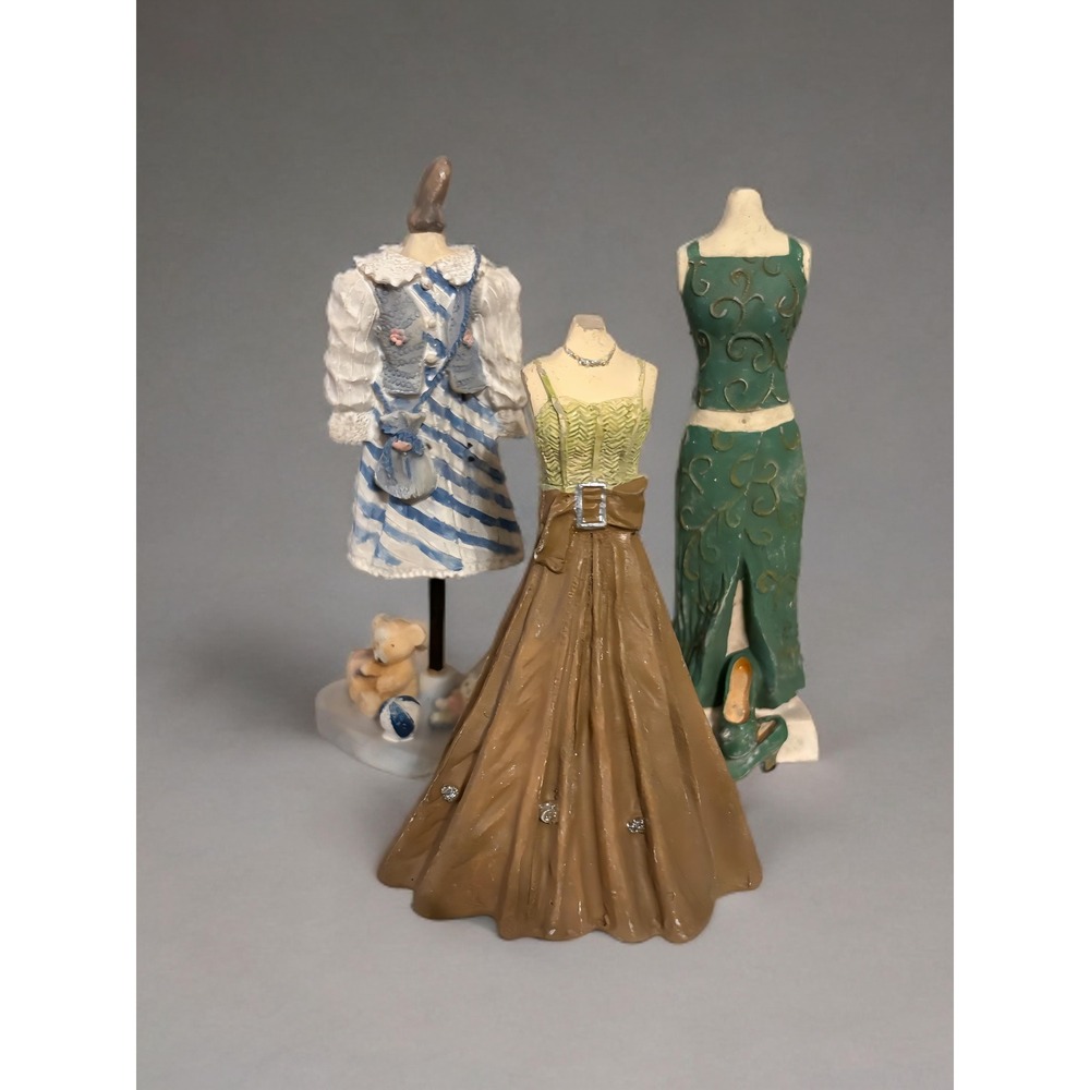 Whimsical Miniature Mannequin Display Set Fashion Dollhouse‎ Decor 3 Piece